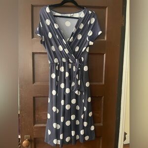 Shelby & Palmer Navy and White Polka Dot Dress